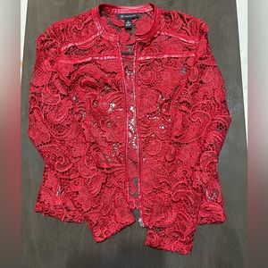 INC Red Cutout Zip Ik Jacket 🌶